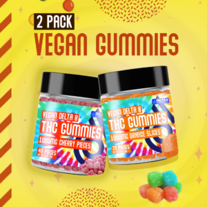 2 Pack Vegan Gummies| Delta 8 Orange Slices & Apple Dots